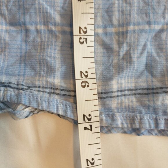 J Jill Top Women's Small Blue Check Plaid Button-Up Cotton Long Sleeve Shirt - Picture 16 of 16